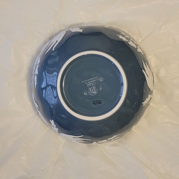 NEW Anthropologie Turkuaz Kitchen Posy Serving Bowl Iris Blue White Collection - Picture 6 of 9